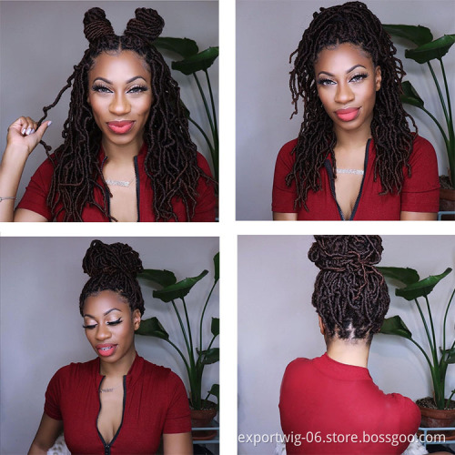 Nu Locs Crochet Hair Extensions African NU Locs Braiding Hair Solid And Ombre Color Synthetic Fiber Long 18 Inch
